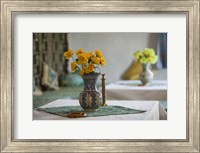 Flowers and Room Detail in Dessert House, Morocco Fine Art Print