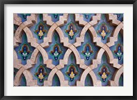 Wall tiles in Al-Hassan II mosque, Casablanca, Morocco Fine Art Print