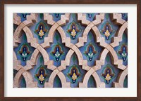 Wall tiles in Al-Hassan II mosque, Casablanca, Morocco Fine Art Print