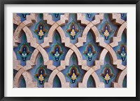 Wall tiles in Al-Hassan II mosque, Casablanca, Morocco Fine Art Print
