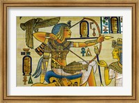 Egypt, hand painted papyrus hunting scene Fine Art Print
