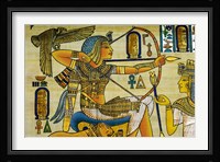 Egypt, hand painted papyrus hunting scene Fine Art Print