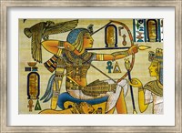 Egypt, hand painted papyrus hunting scene Fine Art Print