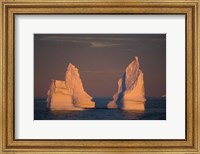 Antarctic Peninsula, icebergs at midnight sunset. Fine Art Print