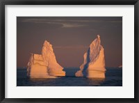 Antarctic Peninsula, icebergs at midnight sunset. Fine Art Print