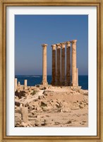 Ancient Architecture with sea in the background, Sabratha Roman site, Libya Fine Art Print
