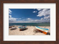 Fishing boats on beach, Hammamet, Cap Bon, Tunisia Fine Art Print