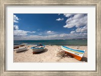 Fishing boats on beach, Hammamet, Cap Bon, Tunisia Fine Art Print