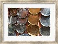 Brass plates for sale in the Souk, Marrakech (Marrakesh), Morocco, North Africa Fine Art Print