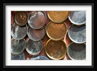 Brass plates for sale in the Souk, Marrakech (Marrakesh), Morocco, North Africa Fine Art Print