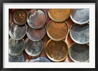 Brass plates for sale in the Souk, Marrakech (Marrakesh), Morocco, North Africa Fine Art Print