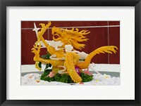 Dragon carved from pumpkin, Yellow Mountain, China Fine Art Print