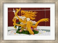Dragon carved from pumpkin, Yellow Mountain, China Fine Art Print