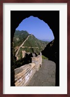 Great Wall of China Viewed through Doorway, Beijing, China Fine Art Print