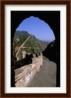 Great Wall of China Viewed through Doorway, Beijing, China Fine Art Print