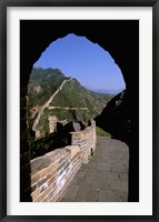 Great Wall of China Viewed through Doorway, Beijing, China Fine Art Print