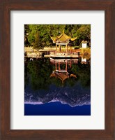 Cangshan Mountains and Park Pavilion, Dali, Yunnan, China Fine Art Print