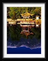 Cangshan Mountains and Park Pavilion, Dali, Yunnan, China Fine Art Print