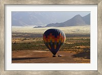 Aerial view of Hot air balloon landing, Namib Desert, Namibia Fine Art Print