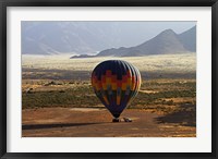 Aerial view of Hot air balloon landing, Namib Desert, Namibia Fine Art Print