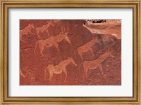 Ancient rock etchings, Twyfelfontein, Damaraland, Namibia, Africa. Fine Art Print