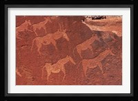 Ancient rock etchings, Twyfelfontein, Damaraland, Namibia, Africa. Fine Art Print