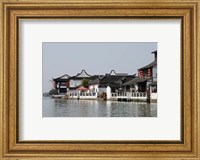 China, Zhujiajiao village, riverfront homes Fine Art Print