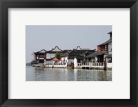 China, Zhujiajiao village, riverfront homes Fine Art Print