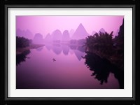 Fisherman on Raft in Li River, Yangshou, Guanxi, China Fine Art Print