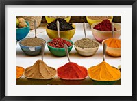 Bowls with Colorful Spices at Bazaar, Luxor, Egypt Fine Art Print