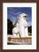 Guardian Lions, Mandalay Hill, Mandalay, Myanmar Fine Art Print