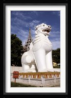 Guardian Lions, Mandalay Hill, Mandalay, Myanmar Fine Art Print