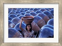 Girl with Pottery Jars, Myanmar Fine Art Print