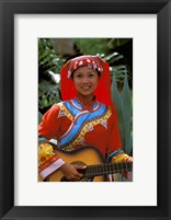 Ethnic Dancer Playing Guitar, Kunming, Yunnan Province, China Fine Art Print