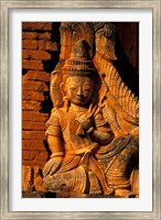 Buddha Carving at Ancient Ruins of Indein Stupa Complex, Myanmar Fine Art Print