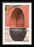 Fire Kettle by Doorway of the Palace Museum, Beijing, China Fine Art Print