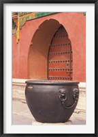 Fire Kettle by Doorway of the Palace Museum, Beijing, China Fine Art Print