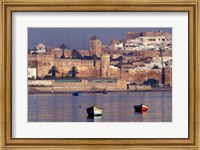 Fishing Boats with 17th century Kasbah des Oudaias, Morocco Fine Art Print
