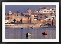 Fishing Boats with 17th century Kasbah des Oudaias, Morocco Fine Art Print