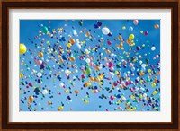 Holiday balloons drifting into the sky Fine Art Print