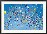 Holiday balloons drifting into the sky Fine Art Print