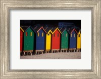 Colorful Bathing Boxes, South Africa Fine Art Print