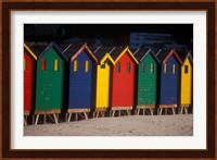 Colorful Bathing Boxes, South Africa Fine Art Print