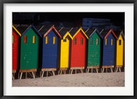 Colorful Bathing Boxes, South Africa Fine Art Print