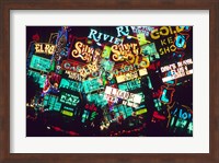 Double exposure, casino signs, Las Vegas, Nevada. Fine Art Print