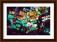 Double exposure, casino signs, Las Vegas, Nevada. Fine Art Print