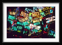 Double exposure, casino signs, Las Vegas, Nevada. Fine Art Print