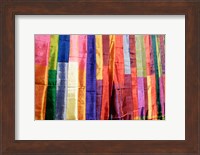 Colorful Silk Scarves at Edfu Market, Egypt Fine Art Print
