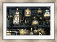 Artwork of Moroccan Brass Lanterns, Casablanca, Morocco Fine Art Print