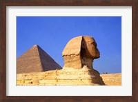 Close-up of the Sphinx and Pyramids of Giza, Egypt Fine Art Print